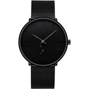 Mens Watches Ultra-Thin Minimalist Waterproof Fashion Wrist Watch Mesh Band
